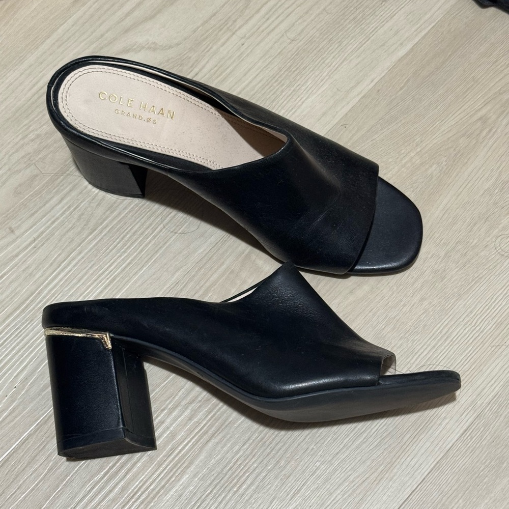 Cole Haan Women's Black Open-Toe Mules